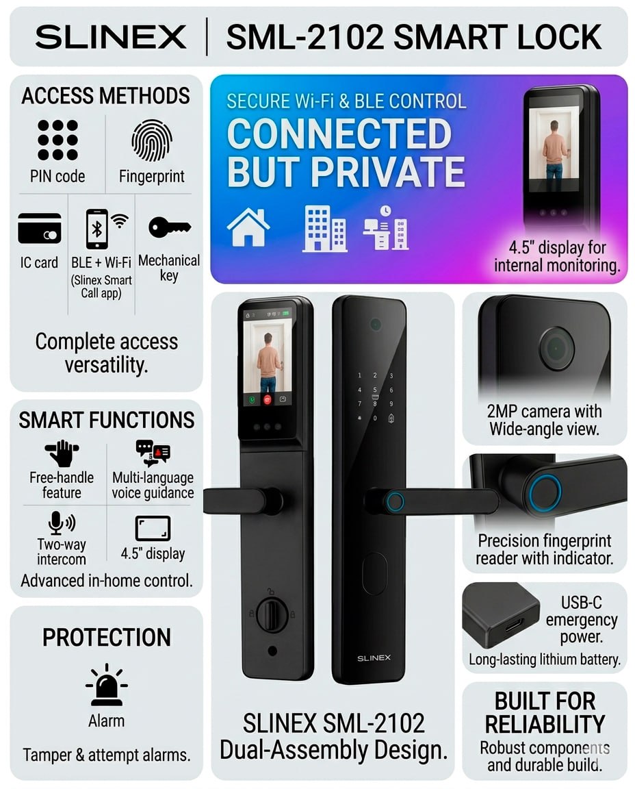 Slinex SML-2102 Smart Lock with Video Intercom